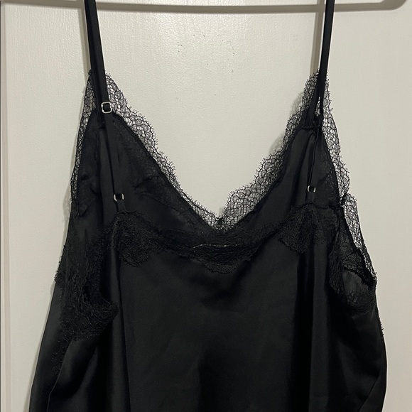 Victoria's Secret Black Lace Detail Satin Cami Sz XL - Picture 3 of 5